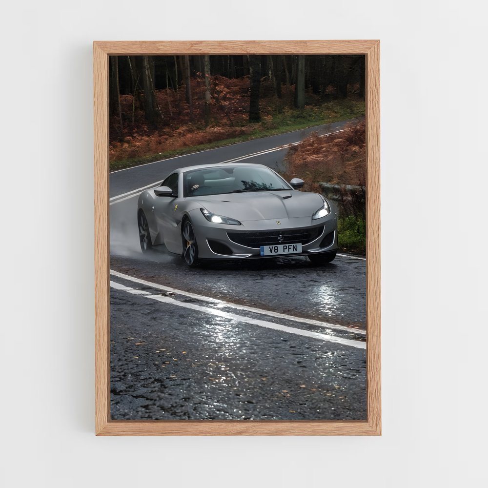 Poster Route Pluvieuse – affiche Ferrari (vue 4)